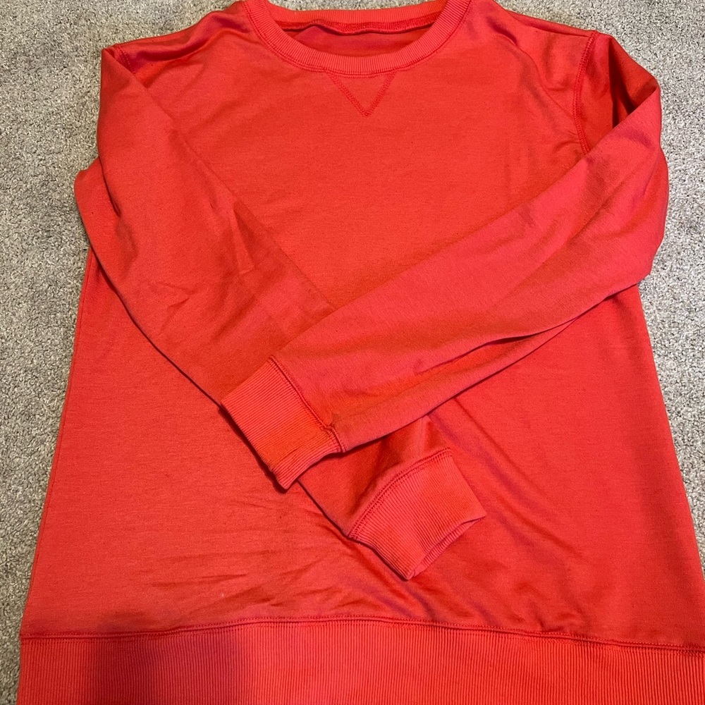 Reddish/Orange Crew Neck Sweatshirt